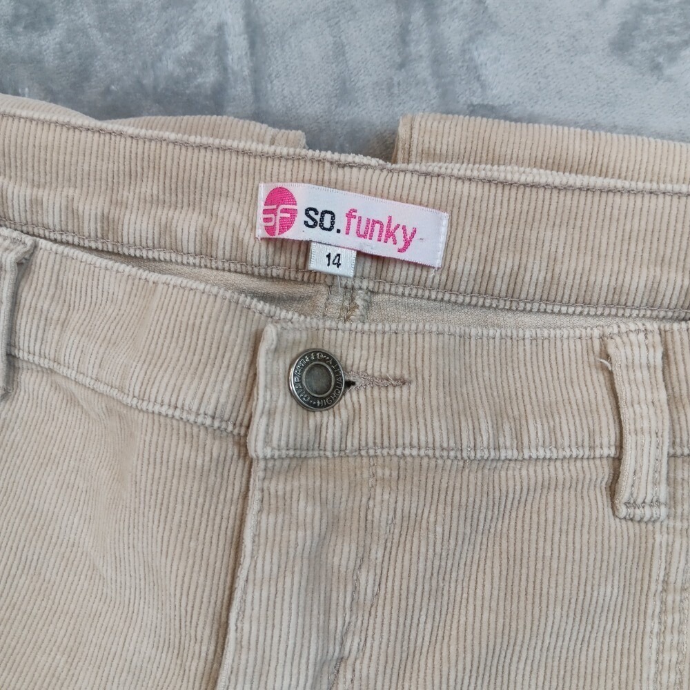 SO Funky Womens 14 32x30 Retro 70s Vibe Corduroy Bell Flare Leg Hippie Chic Pant